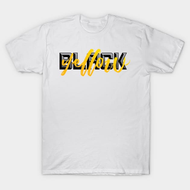 Black and Yellow Pittsburgh Fan Design T-Shirt by polliadesign